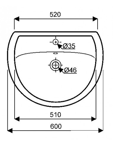 LAVABO BASTIA DE 60 CM BLANC
