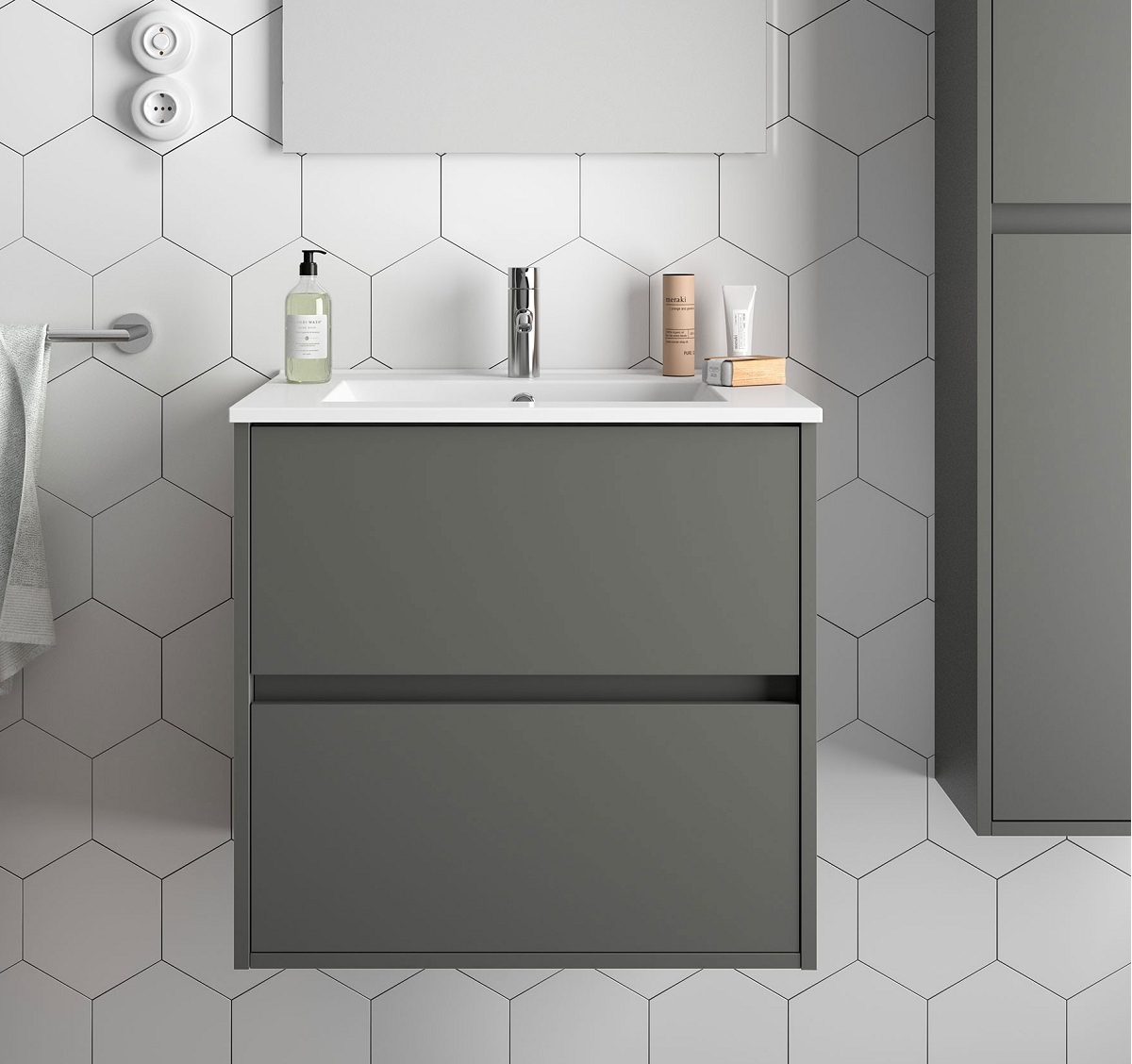 MEUBLE NOJA 700 COMPLET GRIS MAT