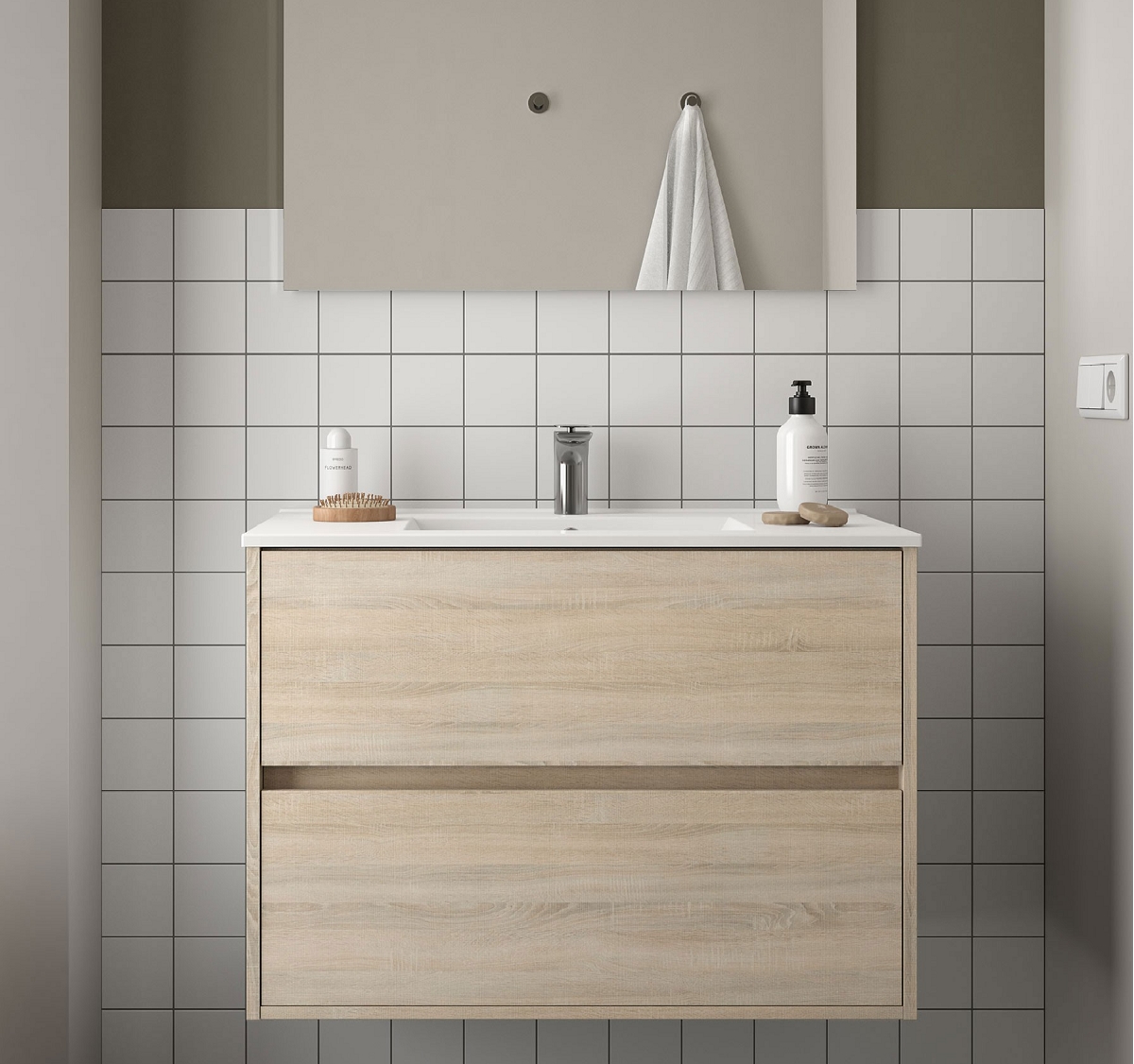 MEUBLE NOJA 800 COMPLET CHENE CALEDONIE