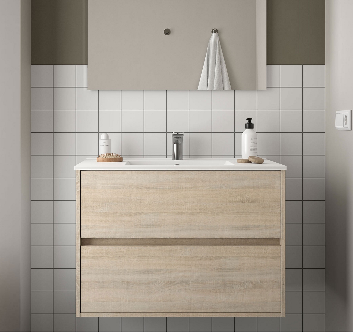 MEUBLE NOJA 900 COMPLET CHENE CLAIR