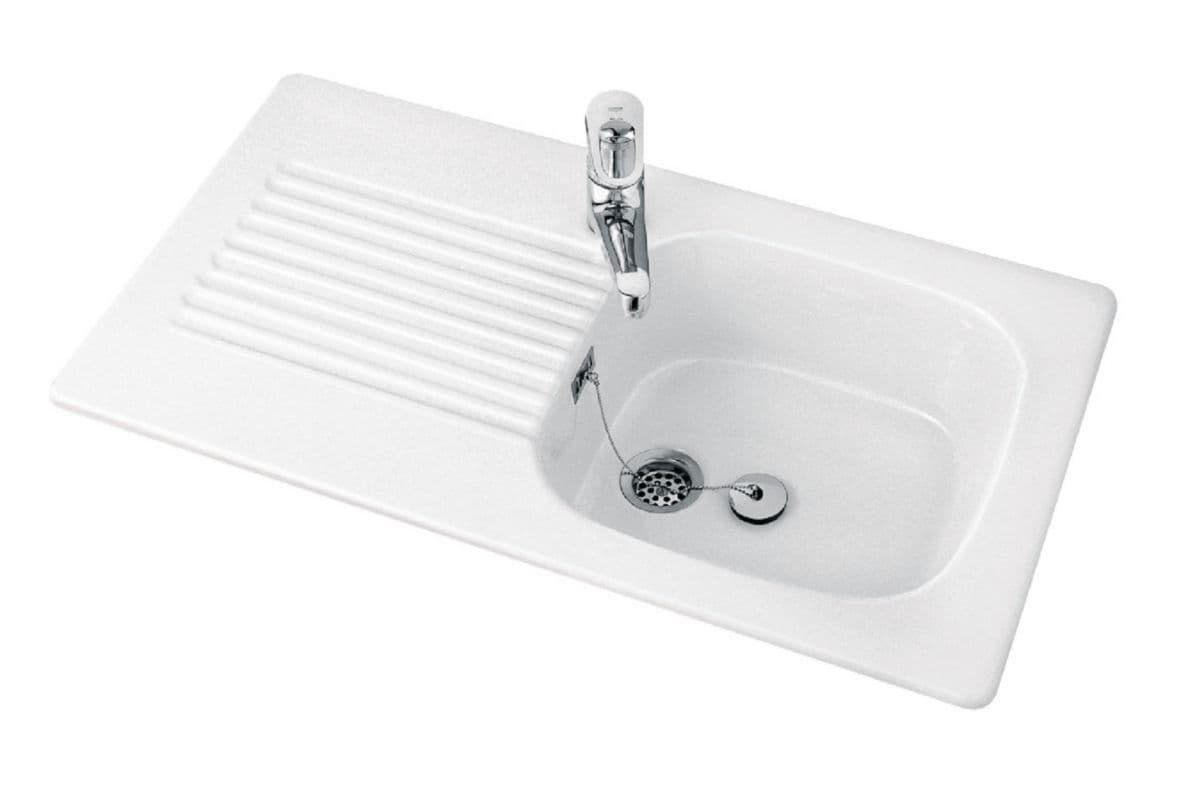 EVIER A ENCASTRER 1B 1E BLANC