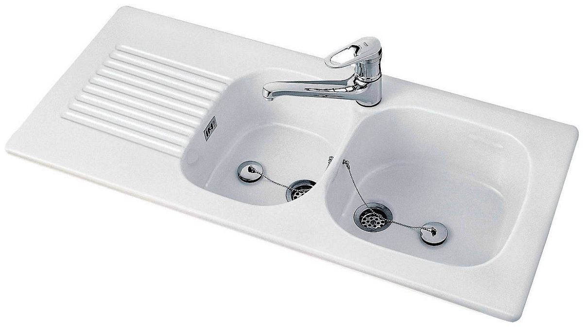 EVIER A ENCASTRER 2B 1E BLANC