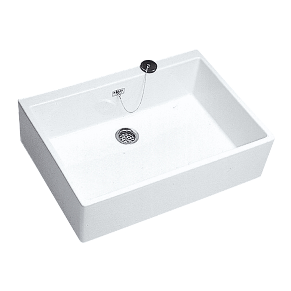 EVIER BORDS DR.50X40X13 BLANC