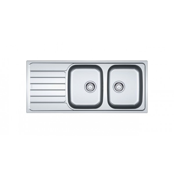 EVIER INOX ENCASTRER 2 CUVES VIDAGE MANUEL