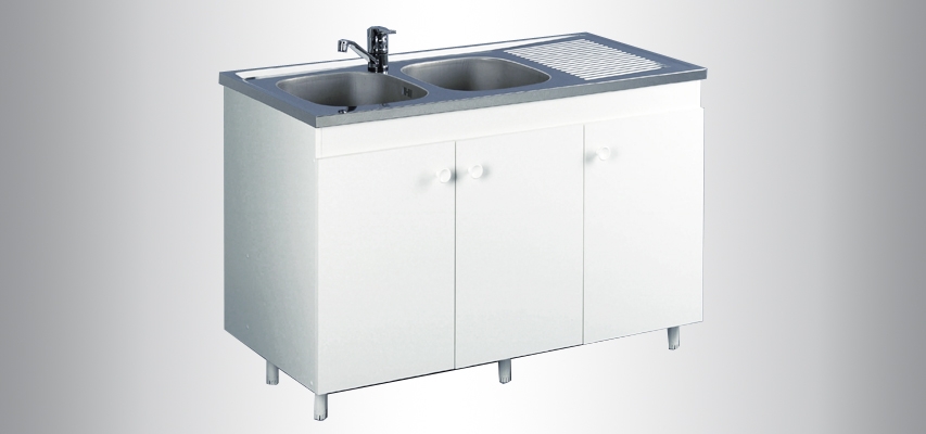 MEUBLE S/EVIER SUR PIEDS 120X60 2P