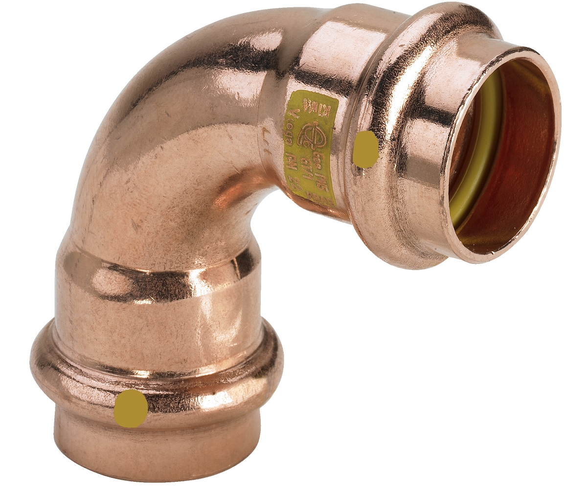 COUDES CUIVRE A SERTIR GAZ 90° FEMELLE / FEMELLE